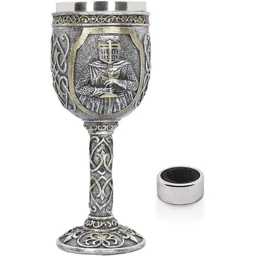 Medieval Viking Knight Chalice Wine Goblet Gothic Metal Cup Drinking Vessel